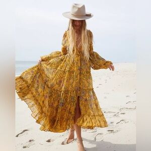 Free People Cassis Yellow Maxi Dress